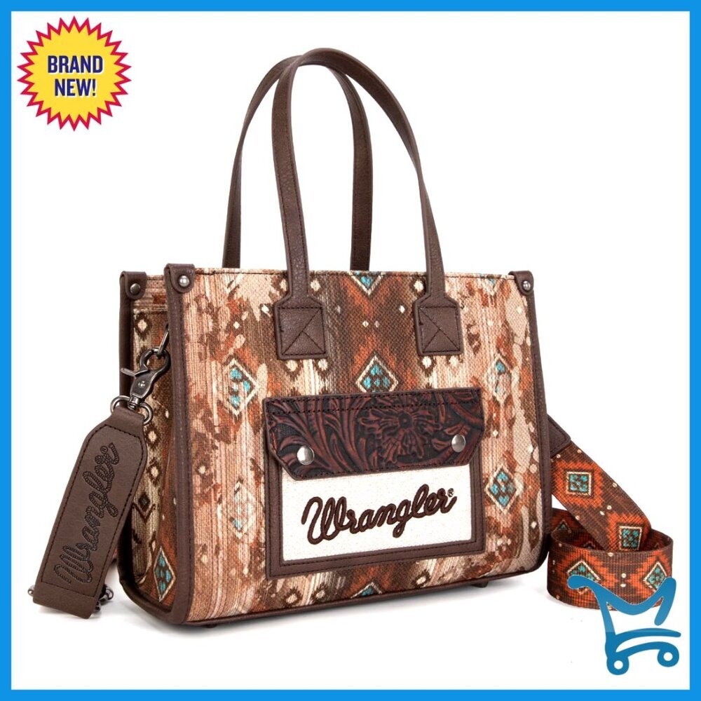 Aztec Pattern Tote Bag with Crossbody Strap, Zipper Closure, Spacious for Tablet